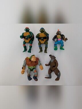 Vintage Teenage Mutant Ninja Turtles Figure Lot Of 5 - Tmnt - Action Figures